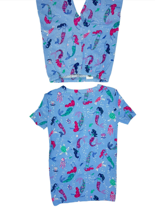 Girls' Mermaid Print Cotton Pajama and Short Set by rumi + ryder