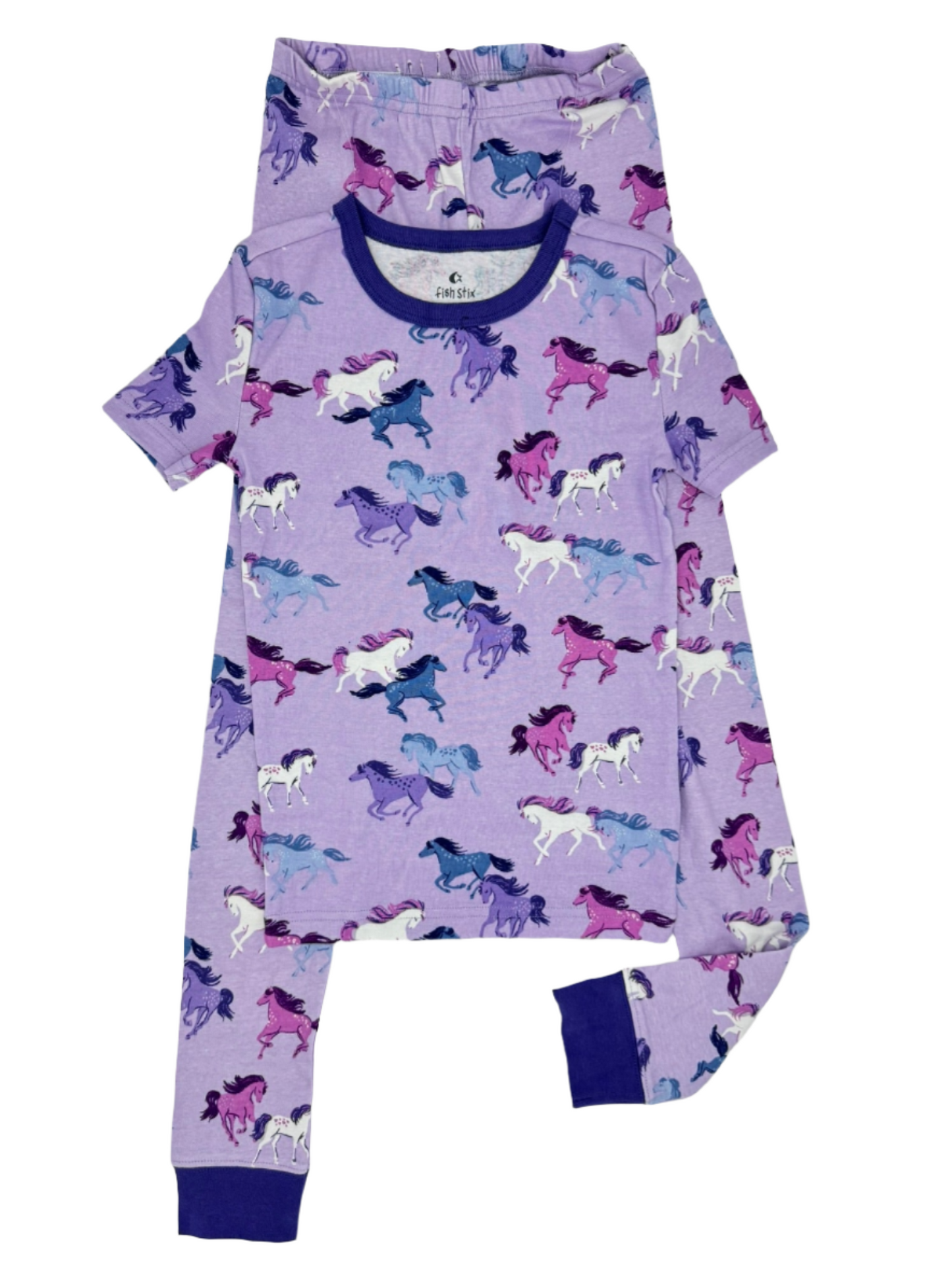 Girls' Horse Print Cotton Pajama and Pants Set by Fish Stix