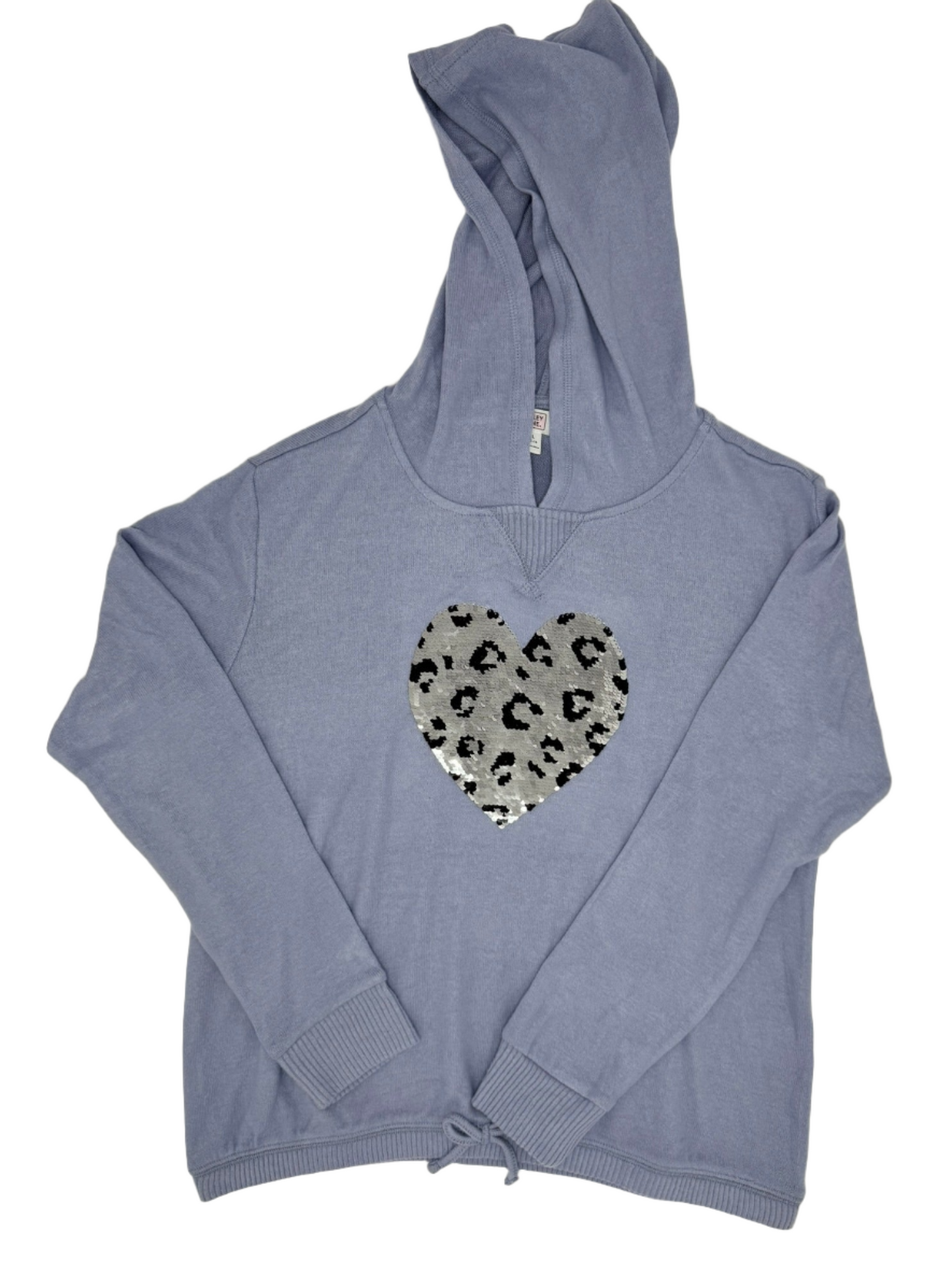 Girls' Leopard Heart Sequin Hooded Sweater by rumi + ryder