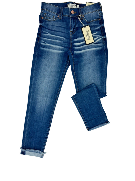 Ankle Skinny Jeans with Raw Frayed Hem by Revery KIDS - Trendy & Comfortable