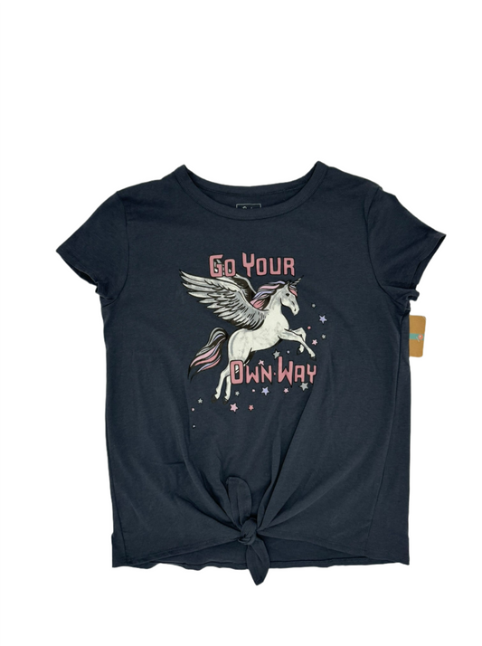 Go Your Own Way - Pegasus Graphic Tie-Front T-Shirt by Bixby Nomad